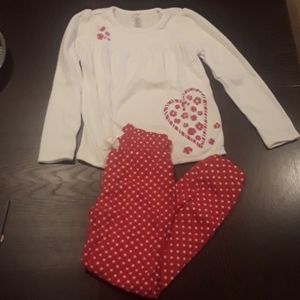 Valentines day Girls 2 piece pj set